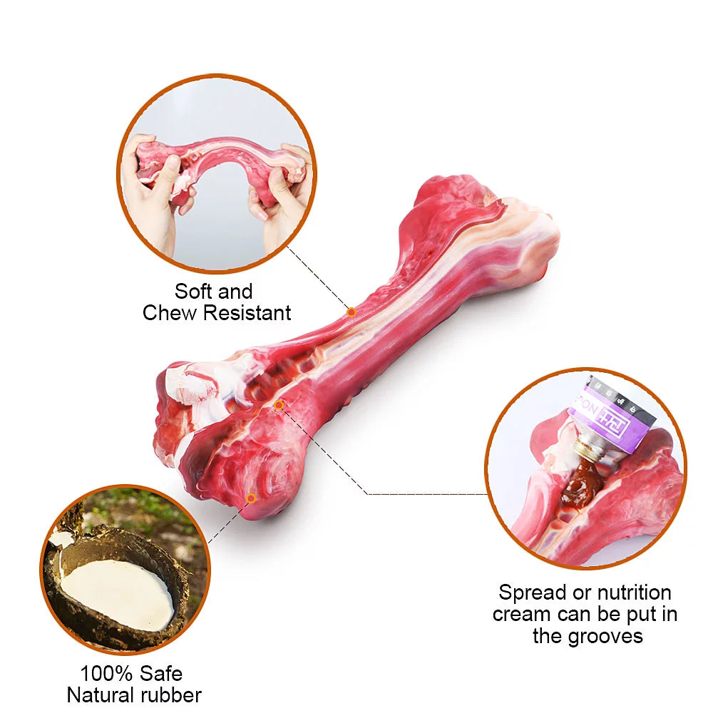Dog Toys Indestructible Dog Chew Toys for Large Breed Aggressive Chewers Tough Dog Teething Toys for Pet Teeth Cleaning, Natural Rubber Interactive Dog Toys for Boredom
